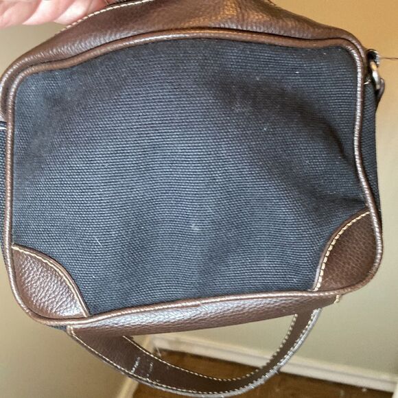 Etienne Aigner Black and Brown Leather and Canvas Bag - Picture 6 of 7